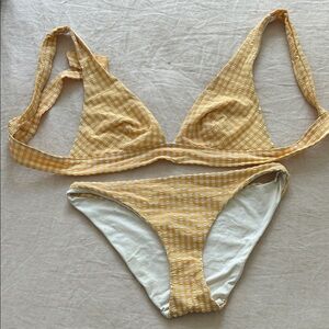 Yellow Gingham Bikini Set